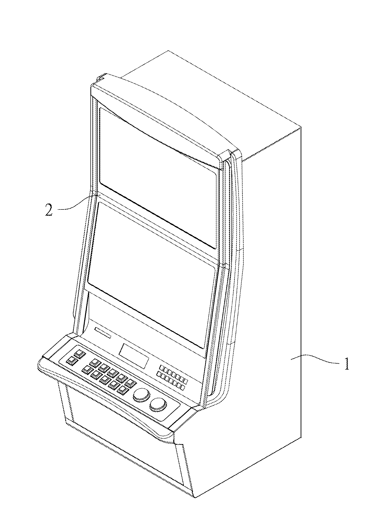 Hinge device for lifting a panel of a game machine
