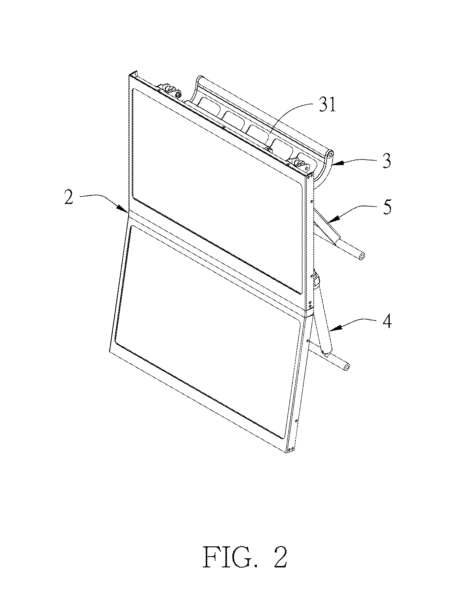 Hinge device for lifting a panel of a game machine