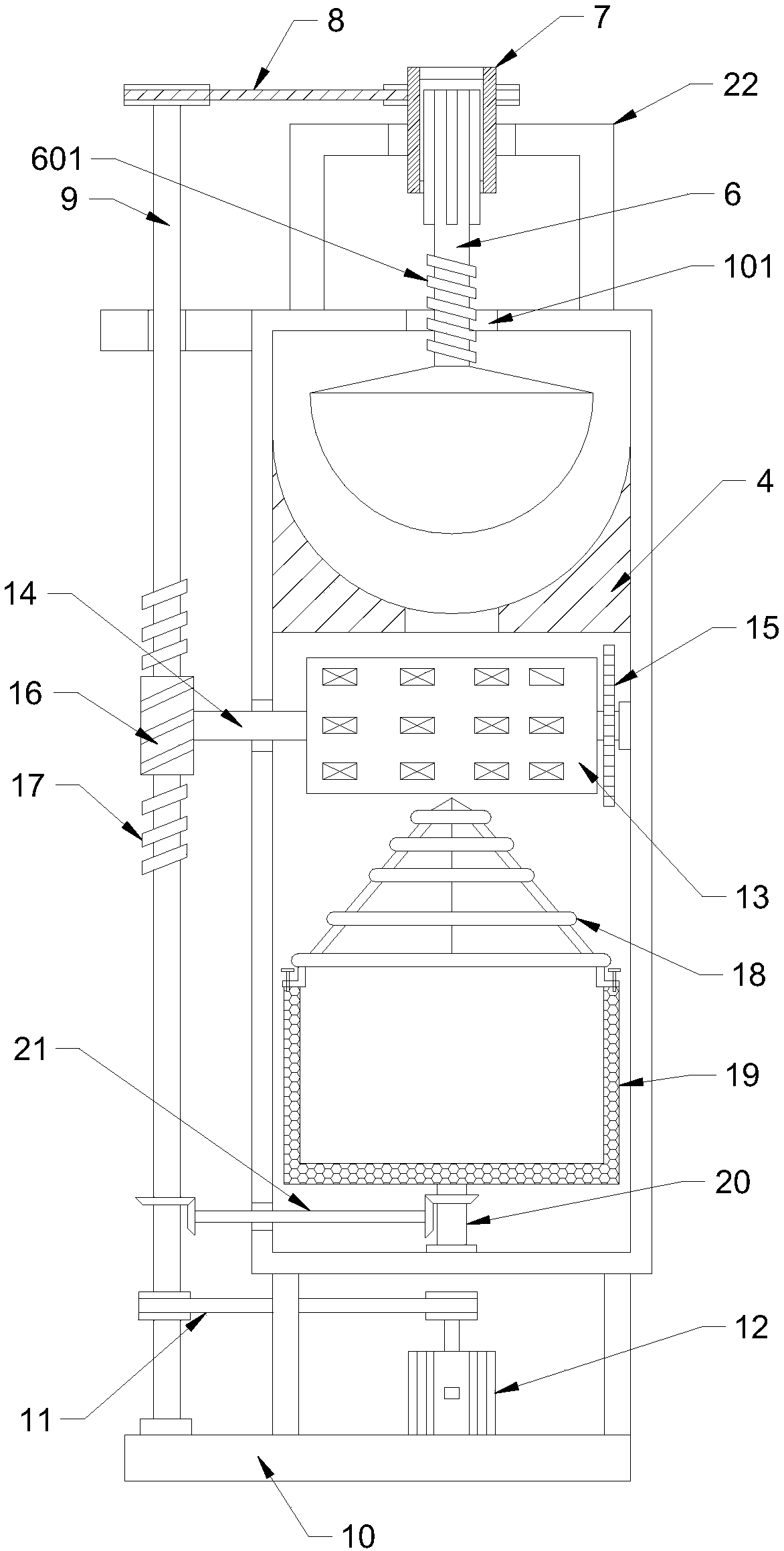 Press waste disposal device with metal recovery function