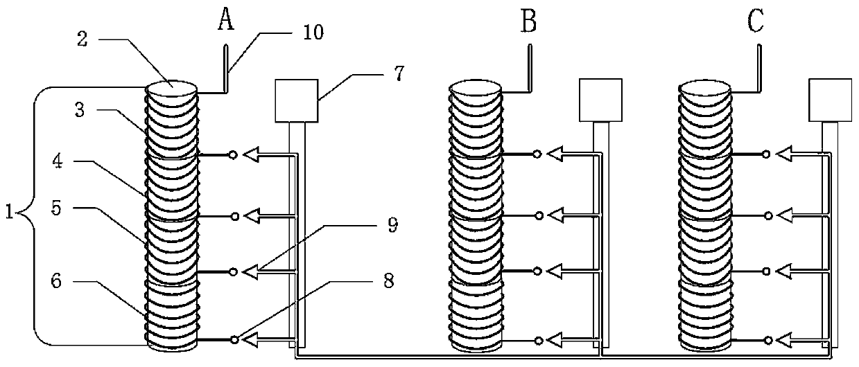 Design method suitable for winding of multistage capacitance-regulating transformer