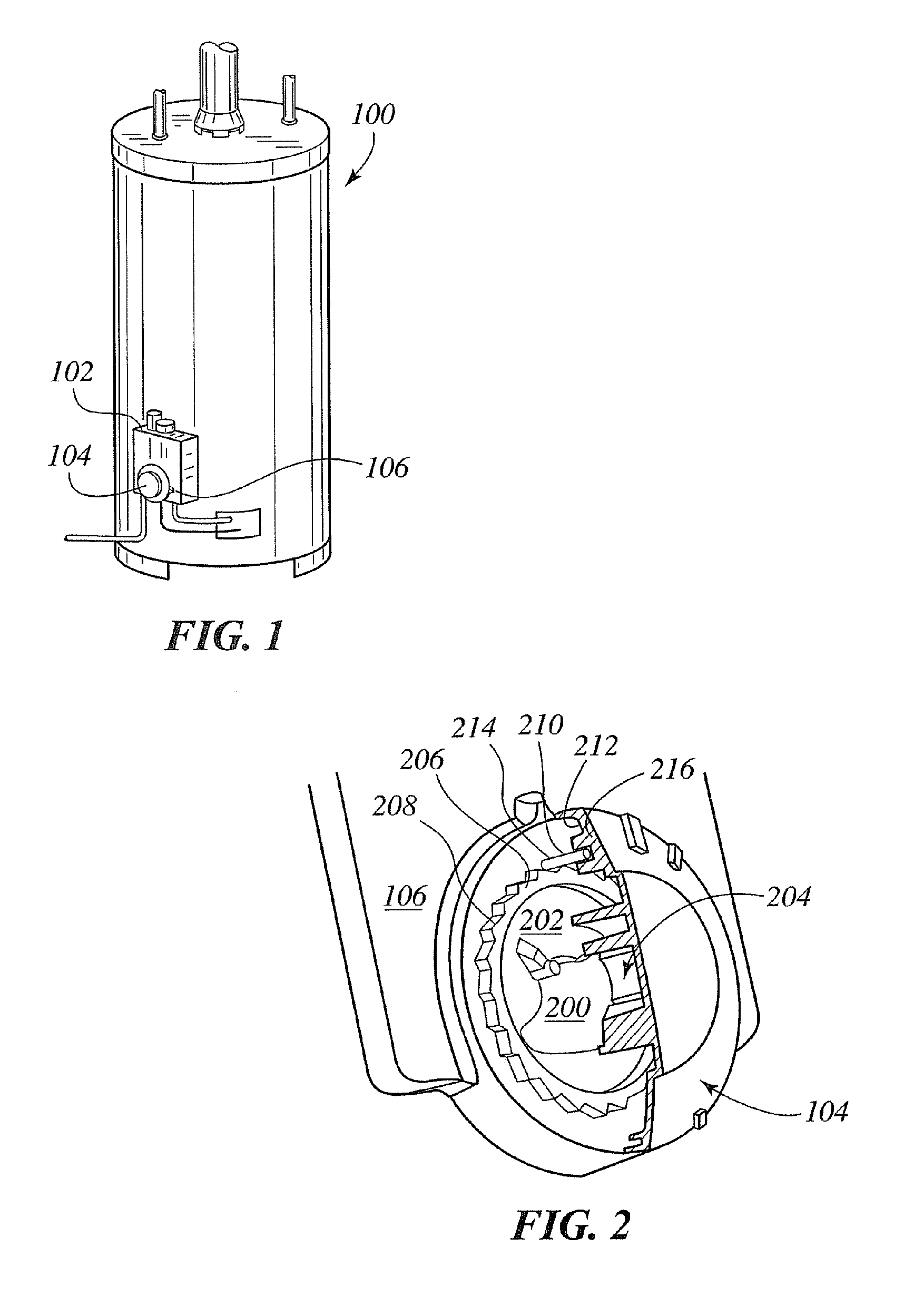 Tamper resistant temperature dial utilizing deflection pins