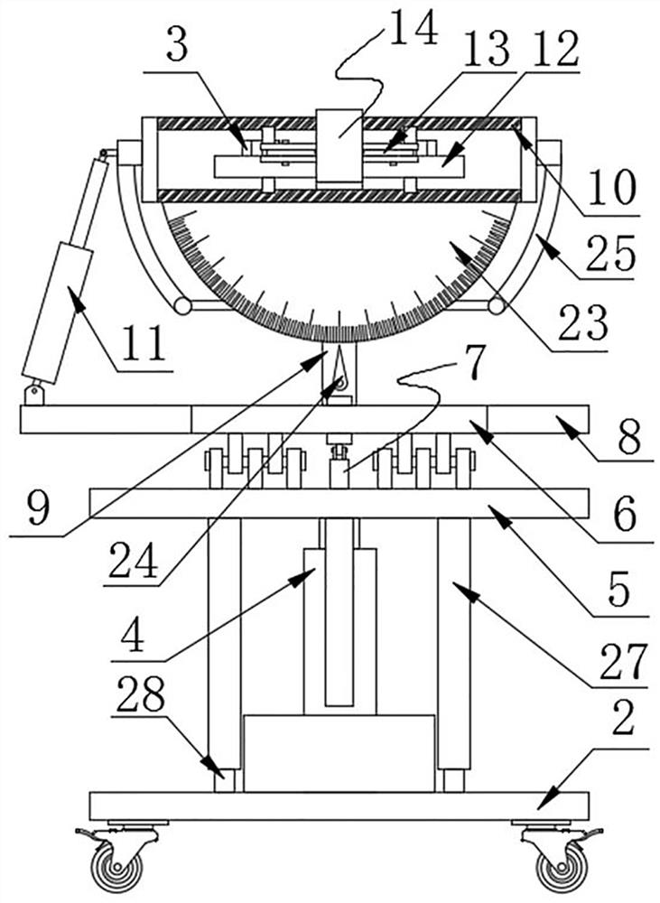 Rapid adjustment and calibration device for airplane photoelectric equipment