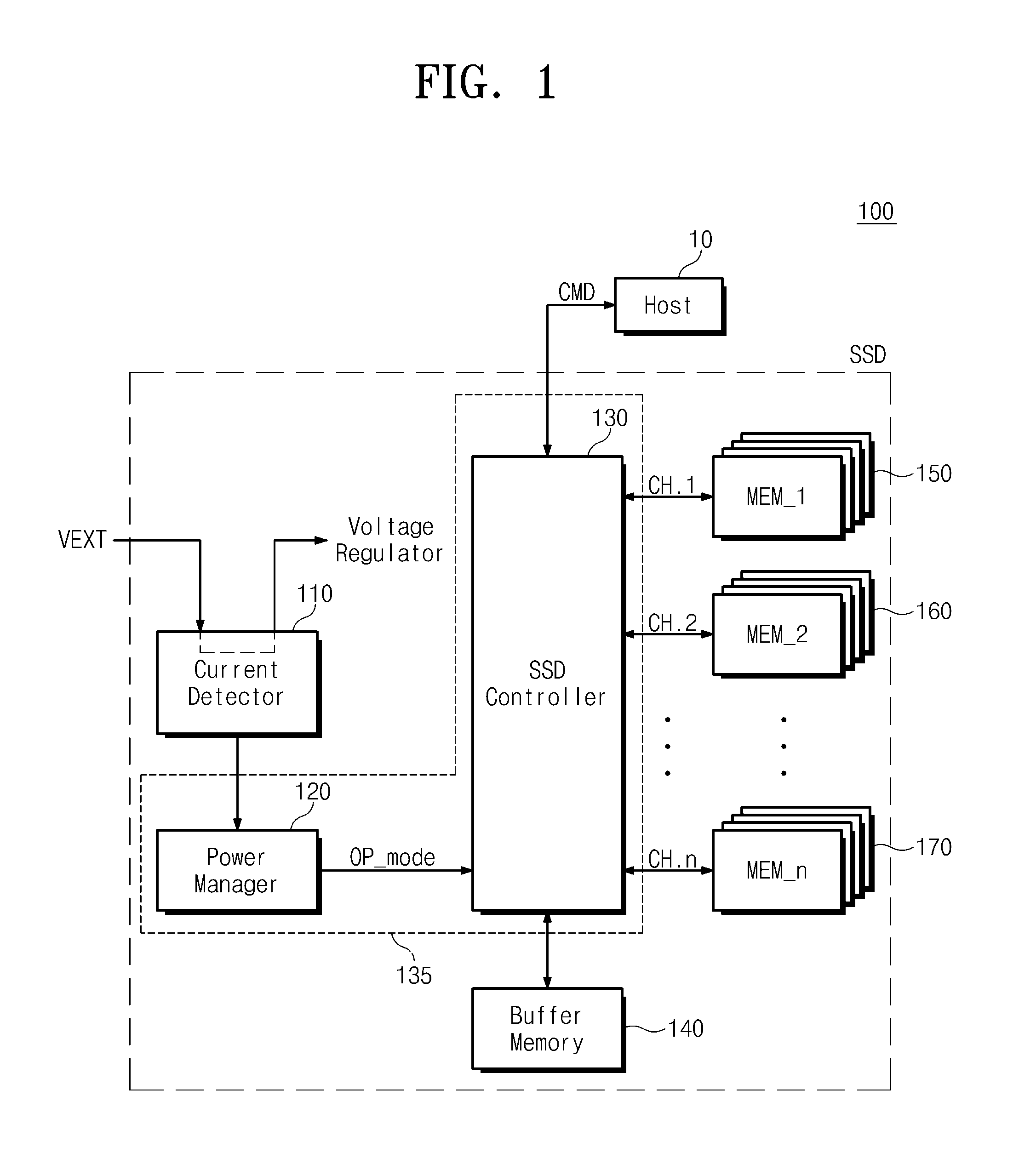 Data storage device including current detector