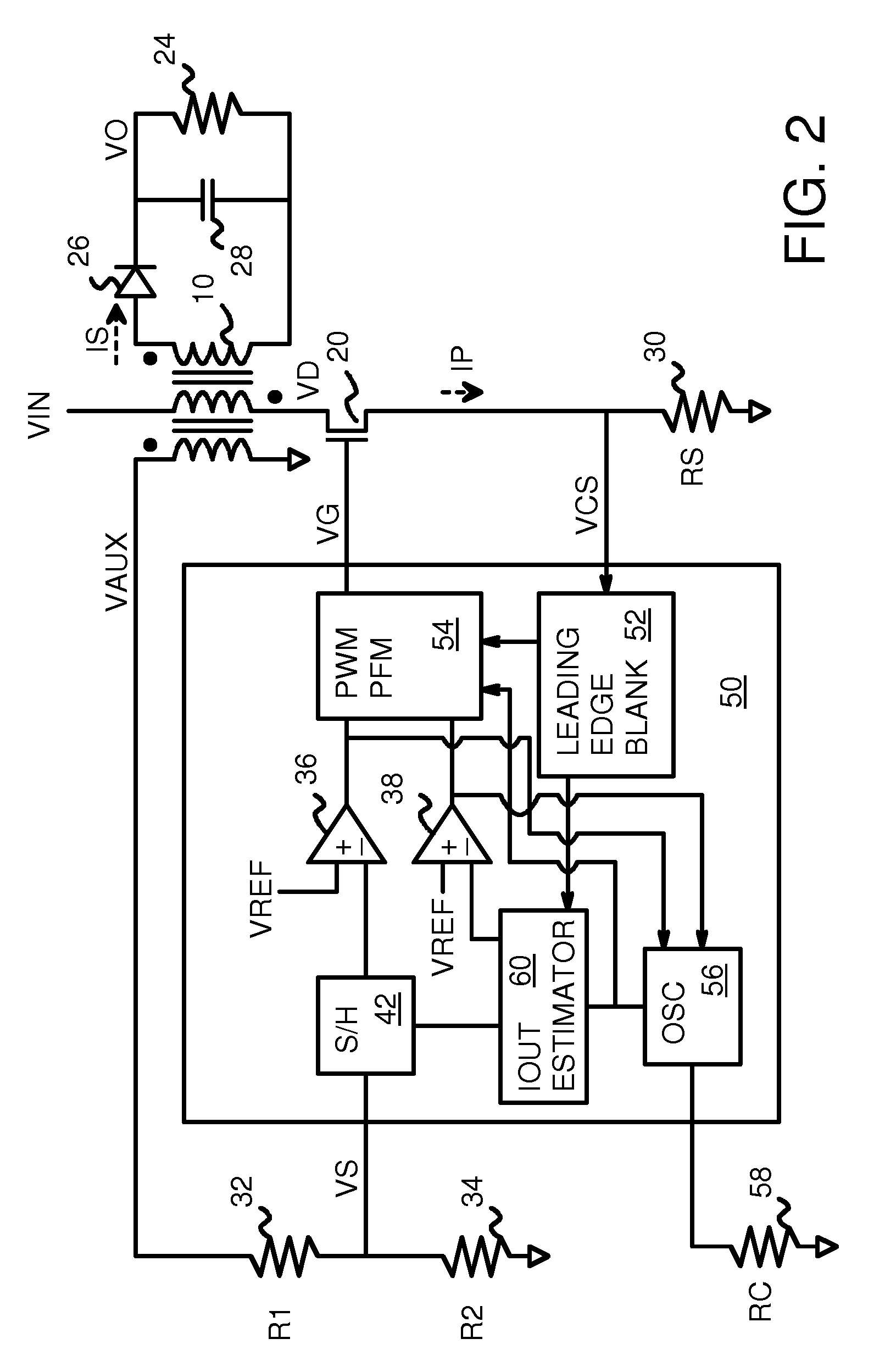 Output current estimation for an isolated flyback converter with variable switching frequency control and duty cycle adjustment for both PWM and PFM modes