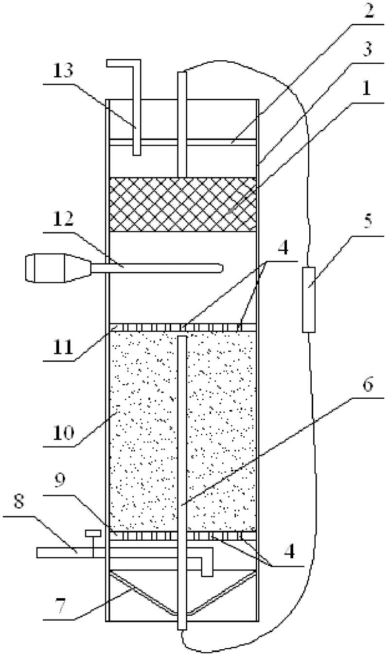 Non-diaphragm upflow type continuous flow bio-electrochemical apparatus for treating difficultly degraded waste water