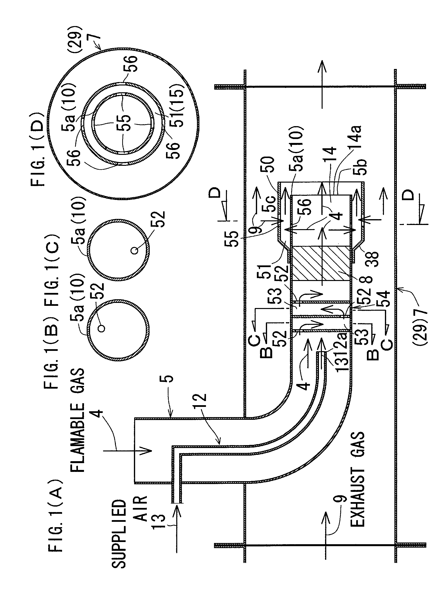 Exhaust device for a diesel engine