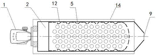 Horizontal flushing water tube type central back-firing boiler