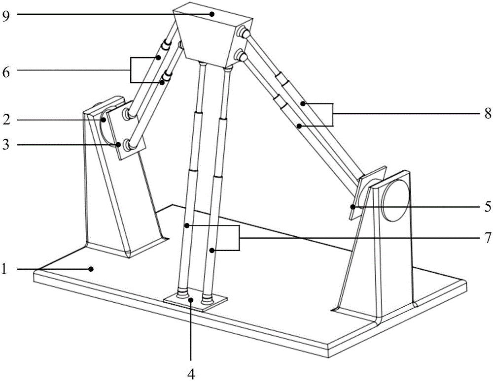 Four-degree-of-freedom parallel mechanism added with branched chain seats for rotation