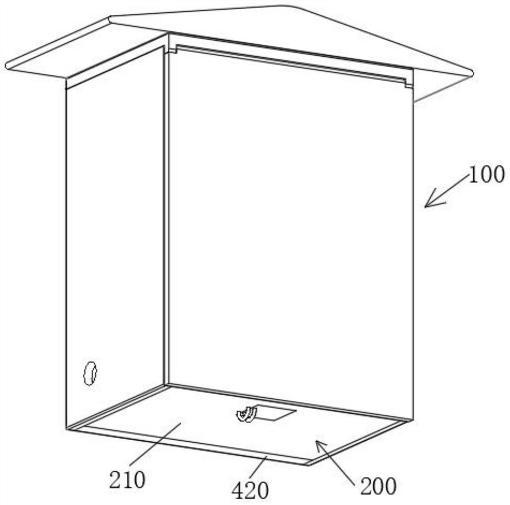 A wall-mounted protective distribution cabinet for outdoor use