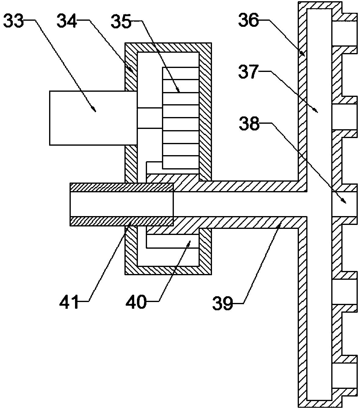 Dust-reducing construction waste crushing and grinding treatment device