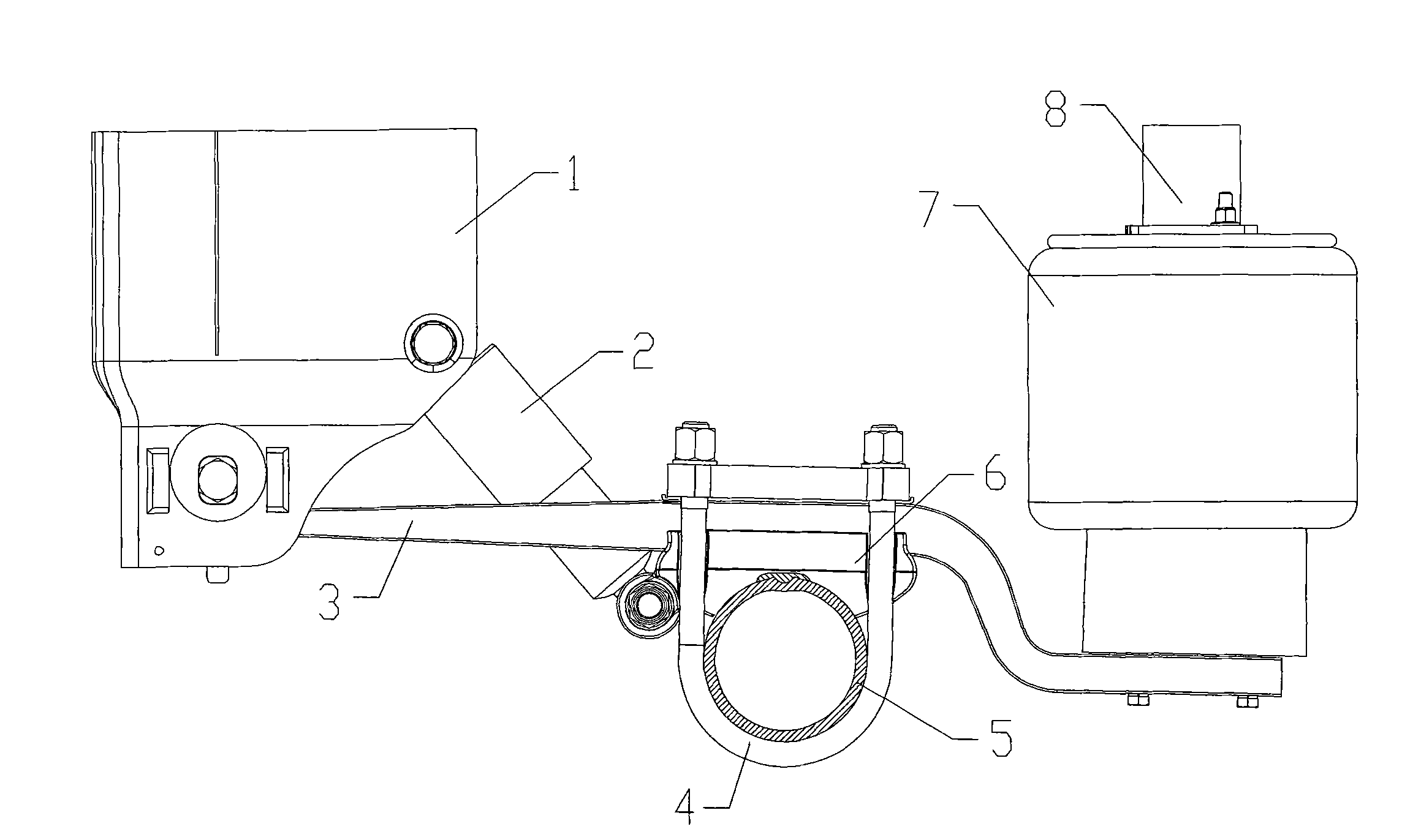 Axle and suspension connecting structure of semi-trailer