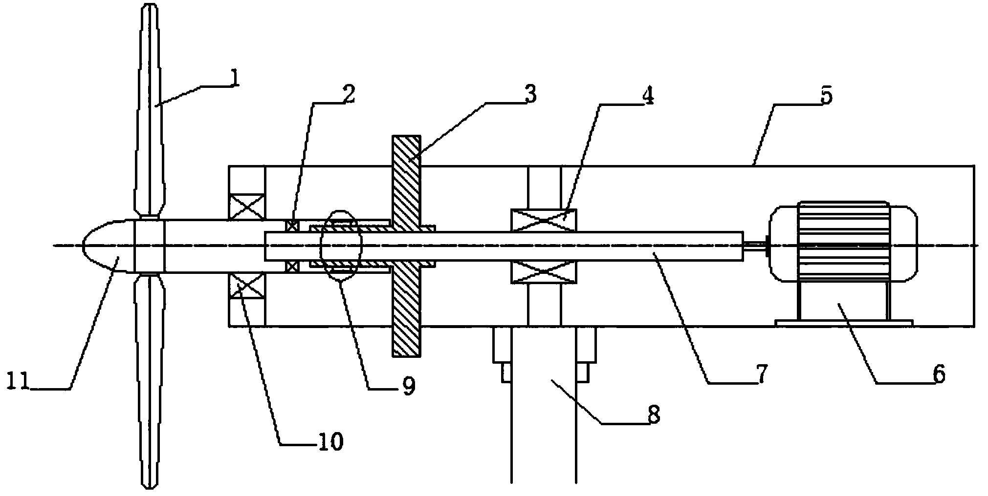 Wind driven generator system based on flywheel energy storage speed adjustment