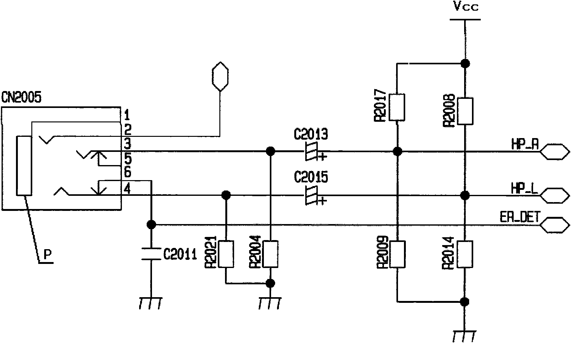 Earphone interface circuit and electronic equipment