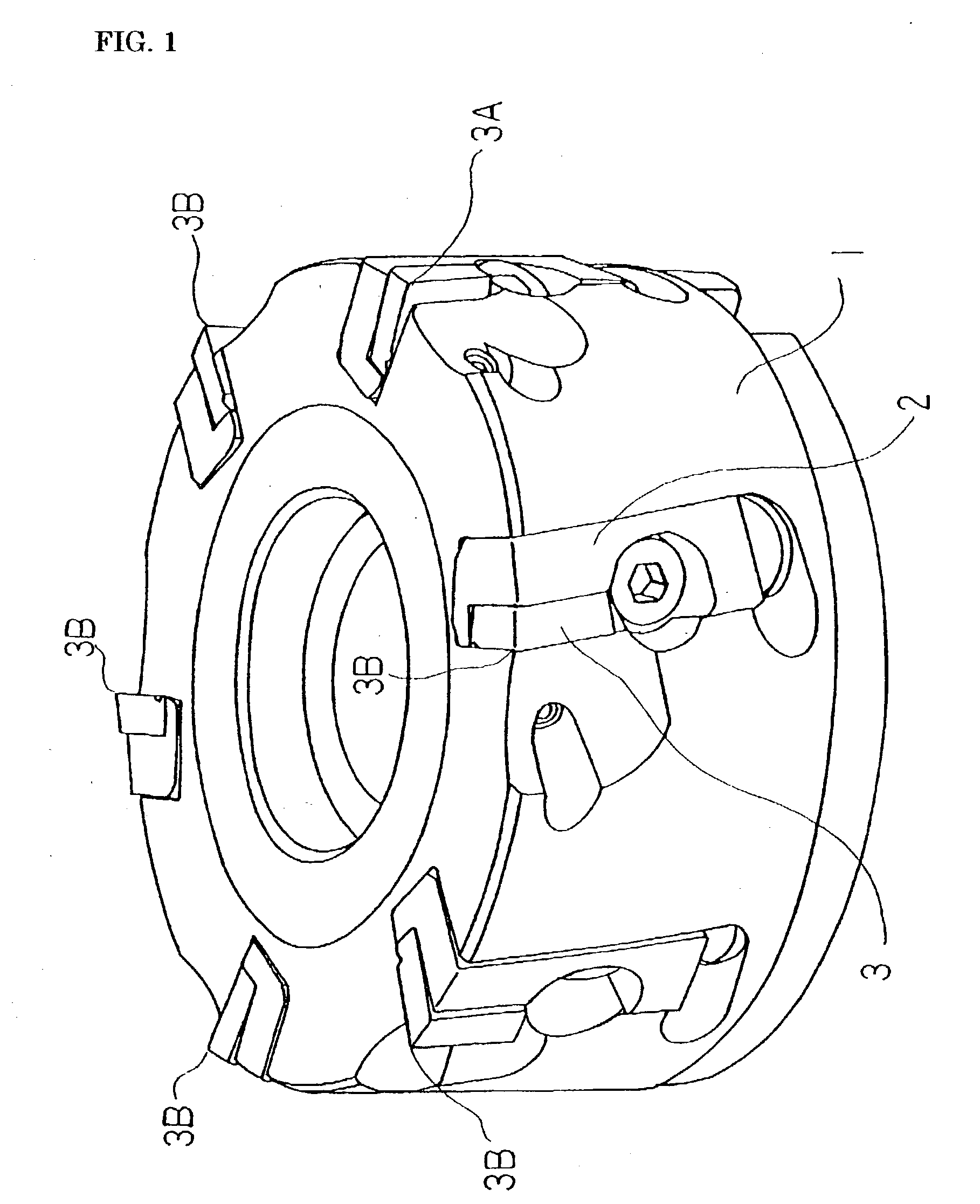 Cutting tip for rotating cutting tool and rotating cutting tool using the tip, and method of machining using the tool