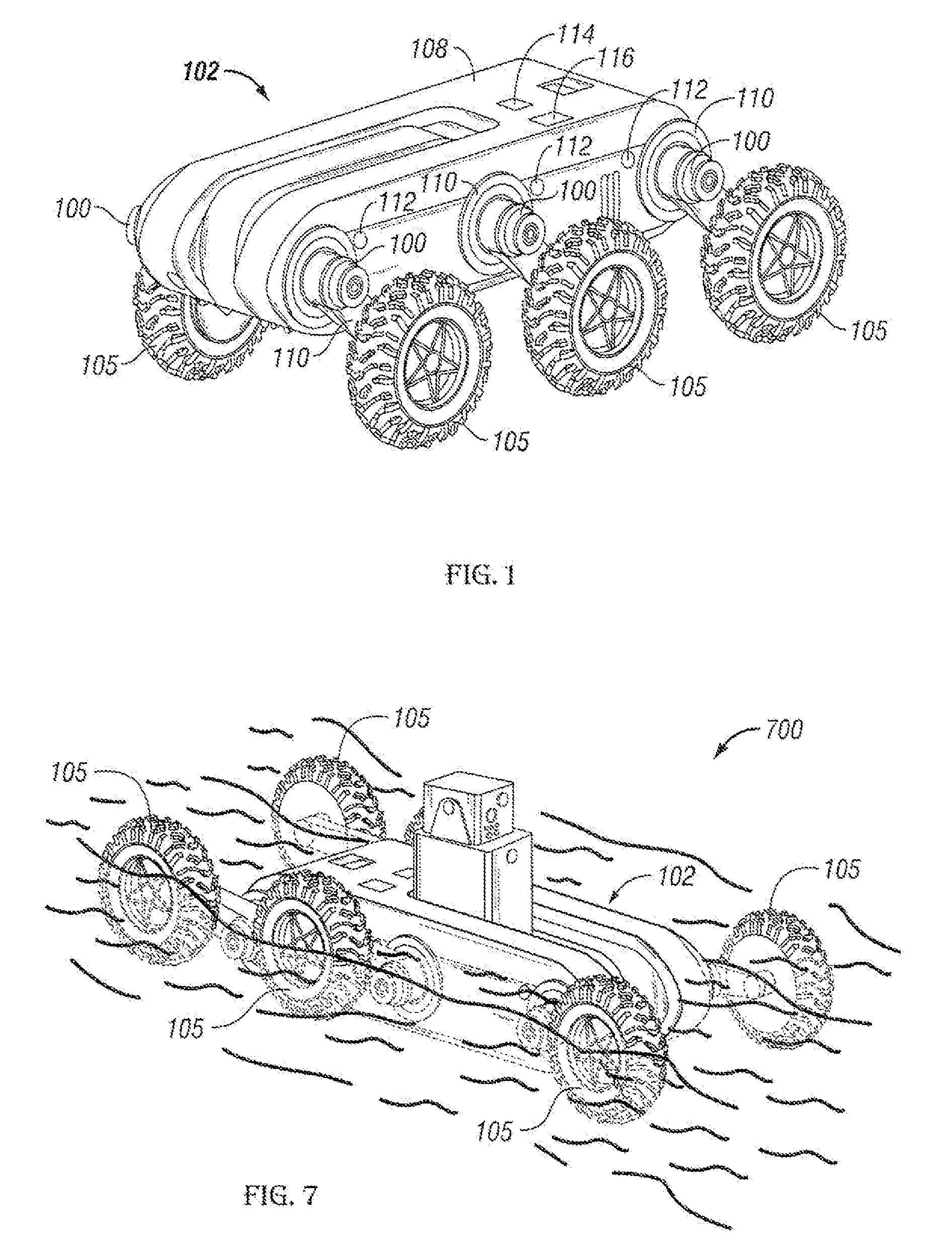 Articulated vehicle suspension system shoulder joint