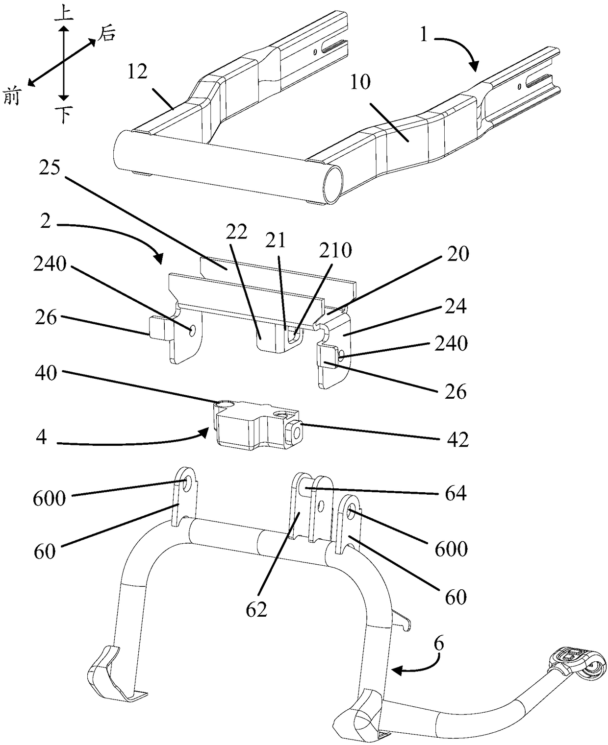 Middle supporting locking mechanism and electric bicycle