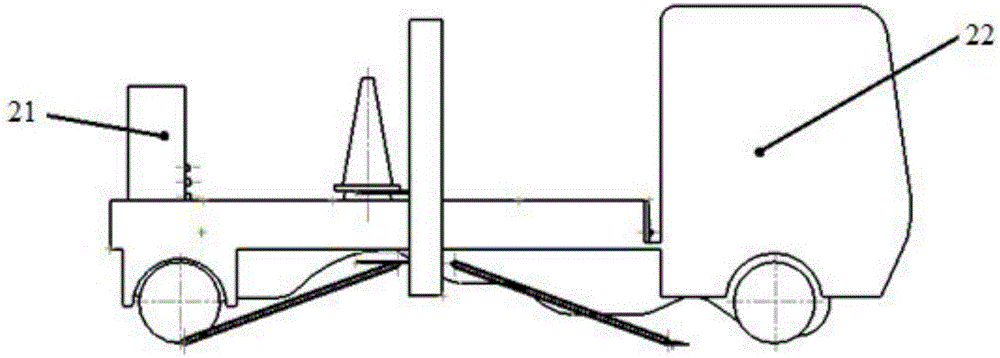 Gantry-type road cone automatically deploying and retracting device