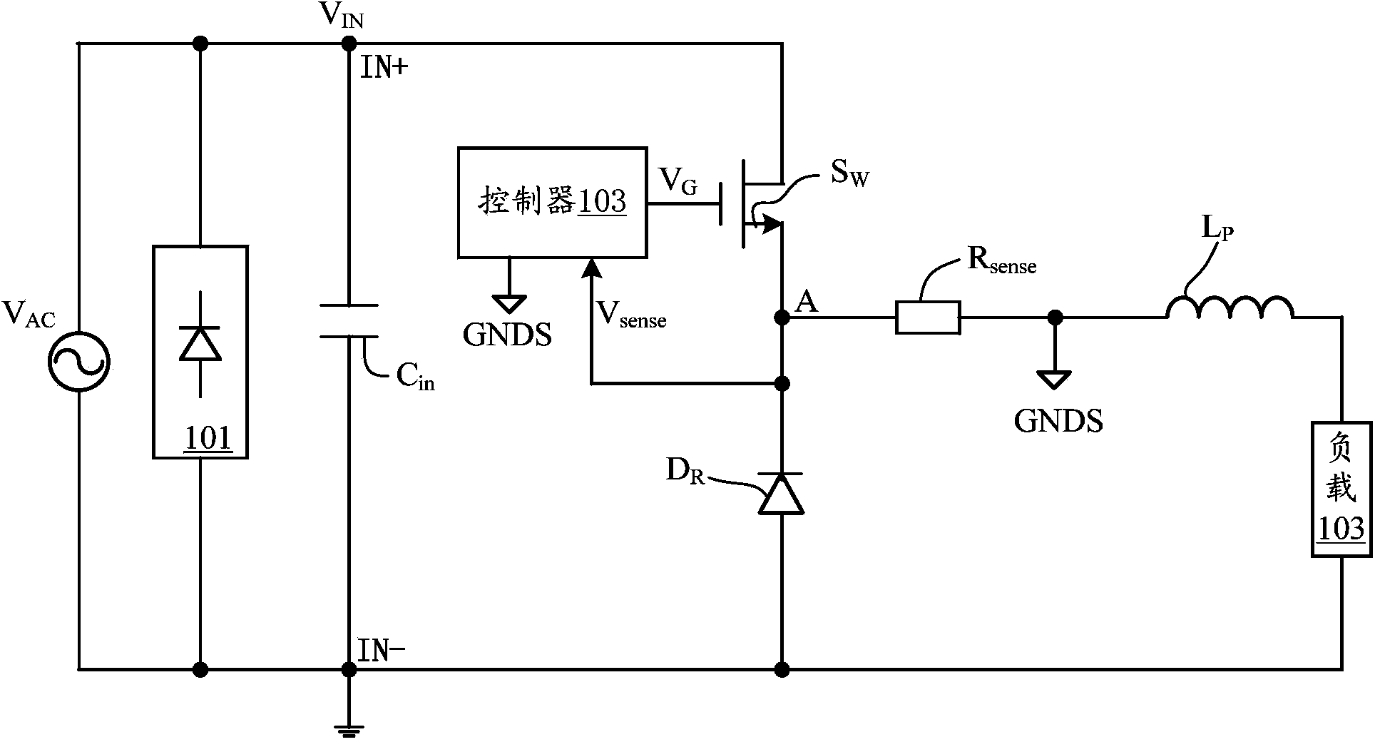 Chip packaging structure used for power converter