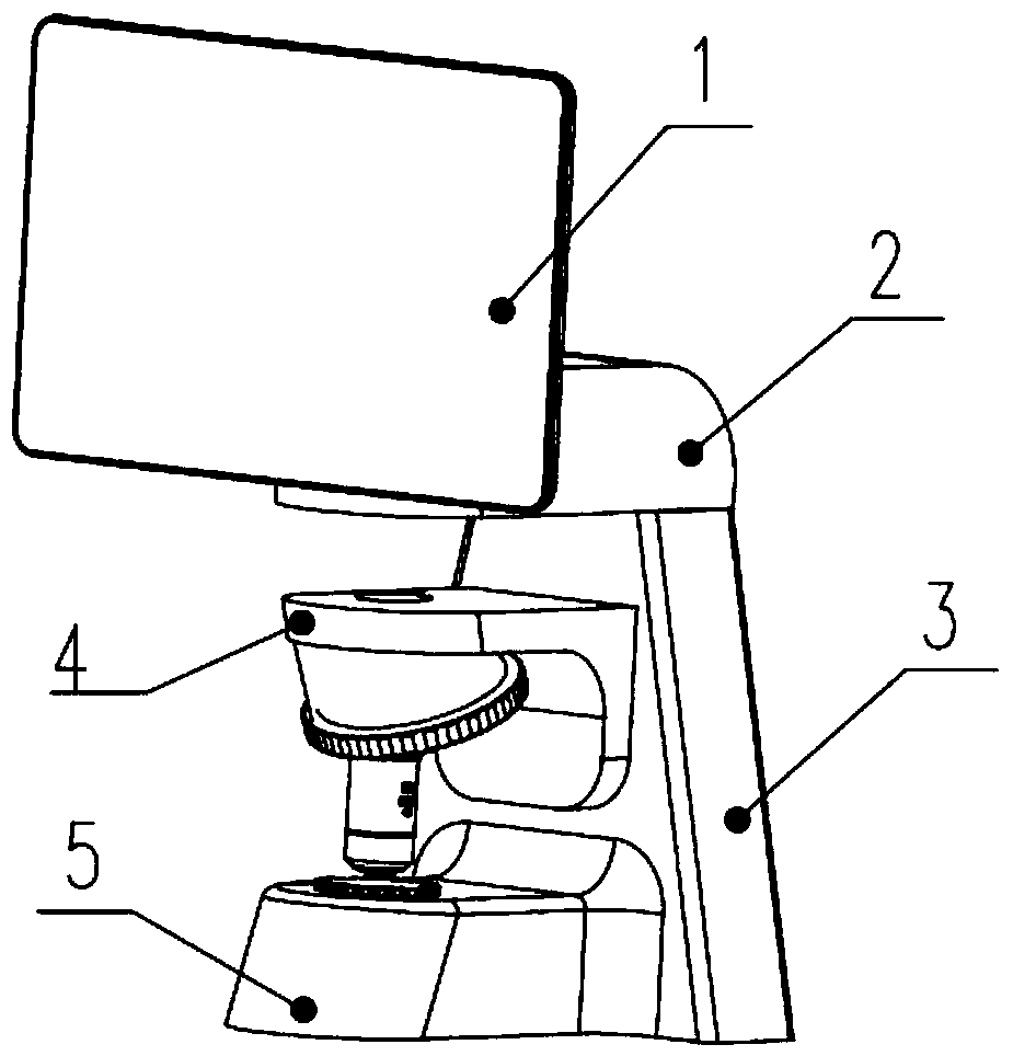 A high-precision objective lens parfocal detection device and detection method