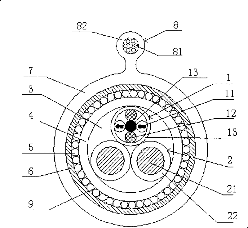 Self-supporting lightning-proof optical cable