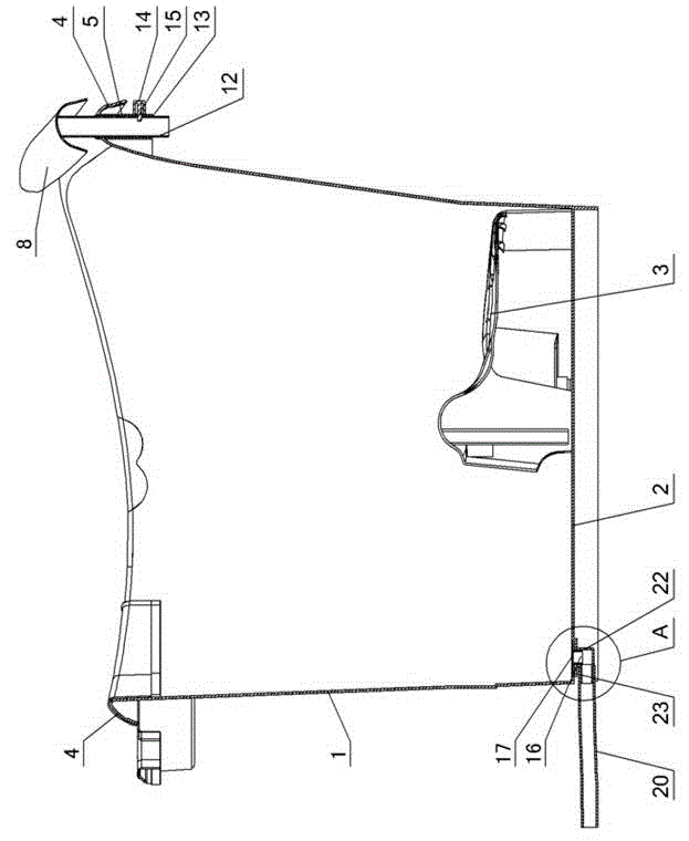 Conjoined drain opening lift type headrest bath barrel