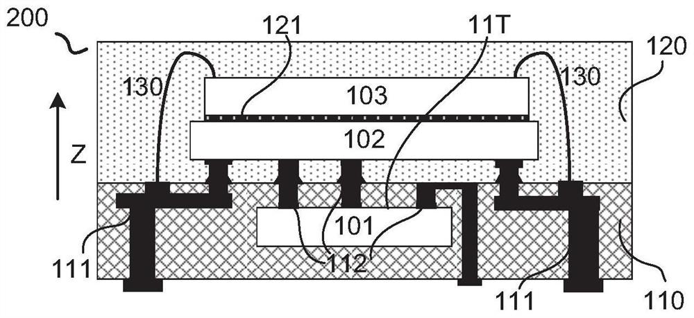 Multi-bare-chip package structure, chip and method