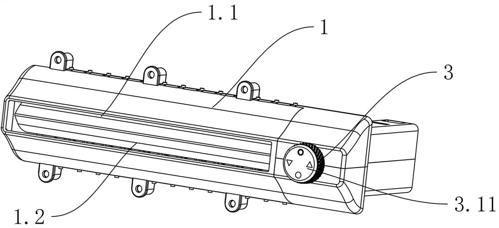 A manual concealed dual-channel car air-conditioning outlet