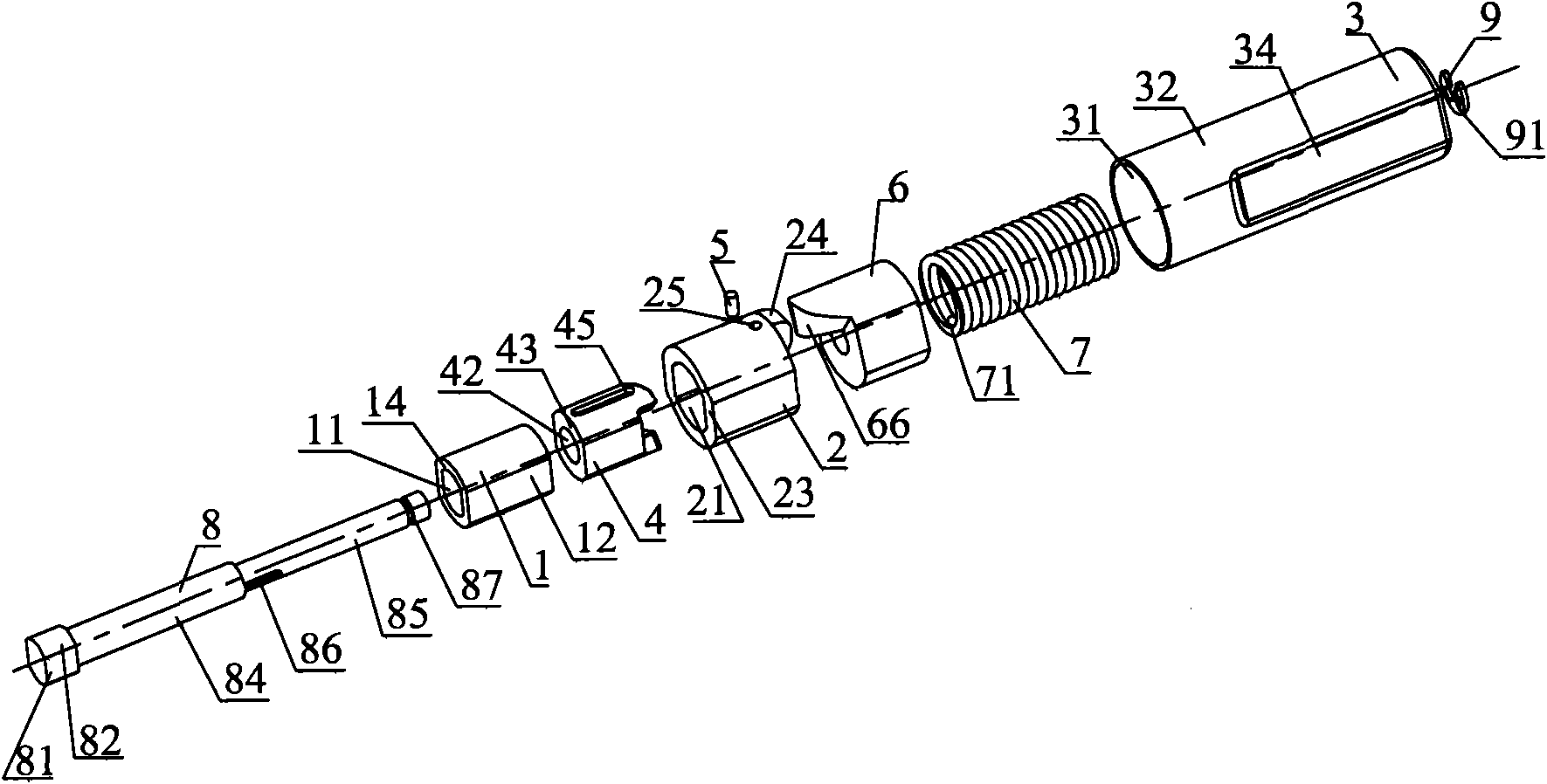 Rotating shaft with function of switch-on and switch-off by one key and cellphone with rotating shaft