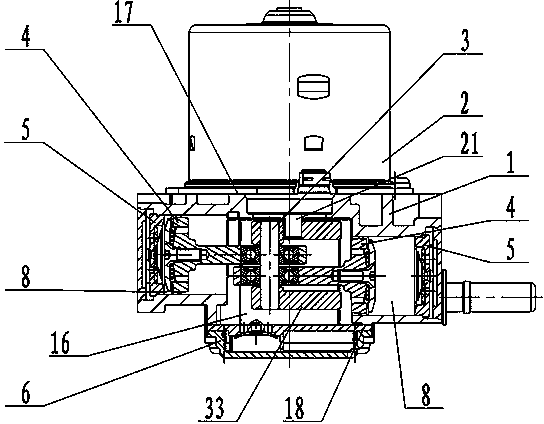 Electric vacuum pump with two swinging spherical pistons