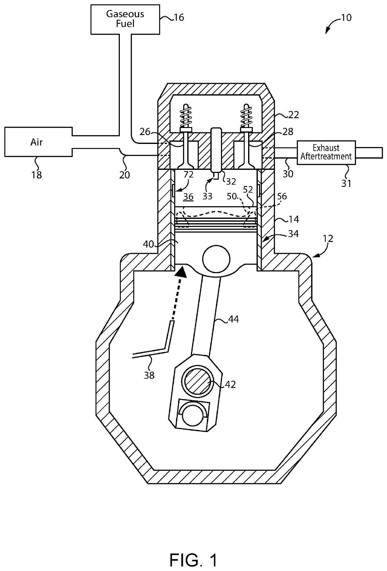 Abnormal combustion protection in an engine and piston configuration for same