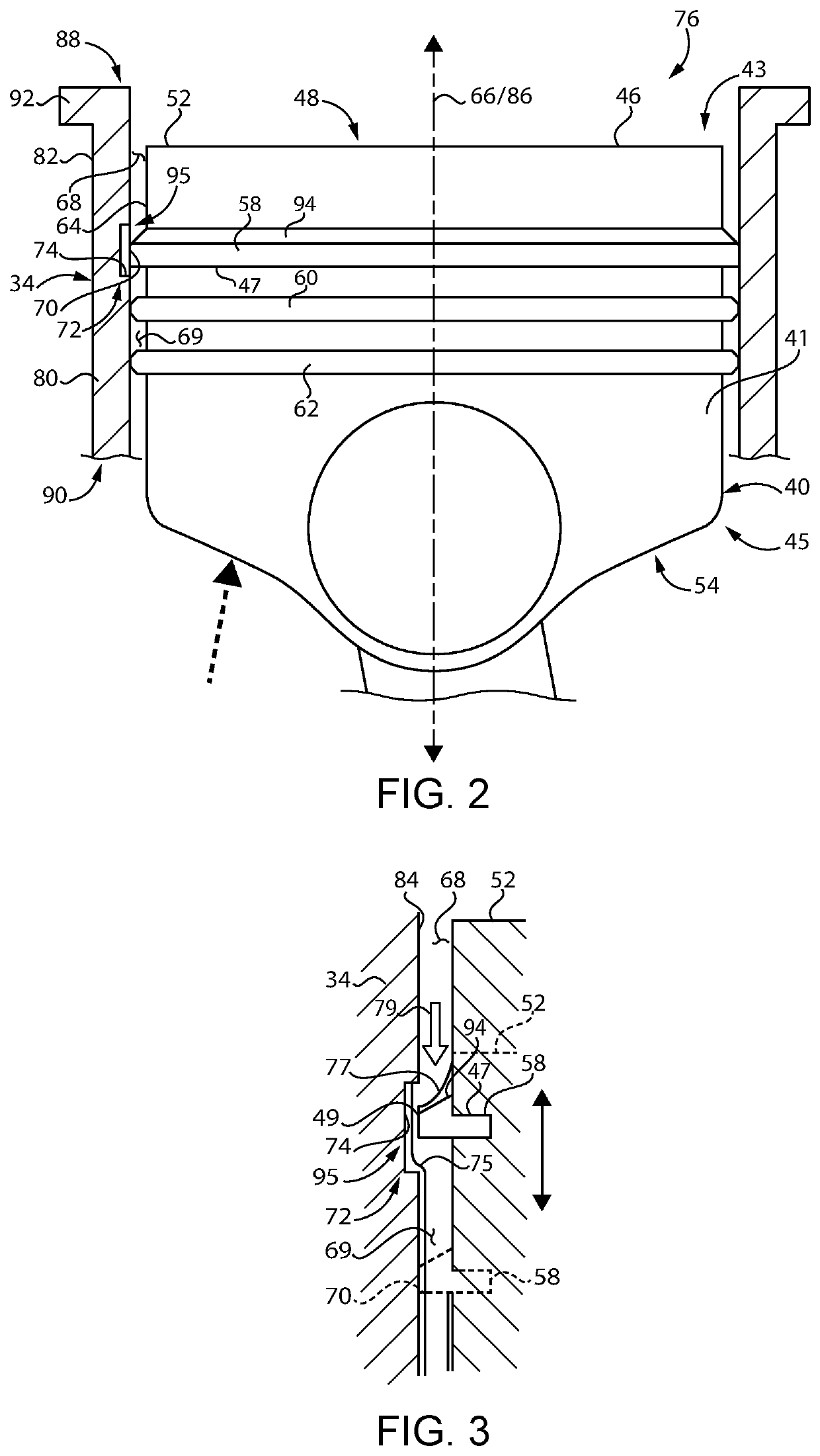 Abnormal combustion protection in an engine and piston configuration for same