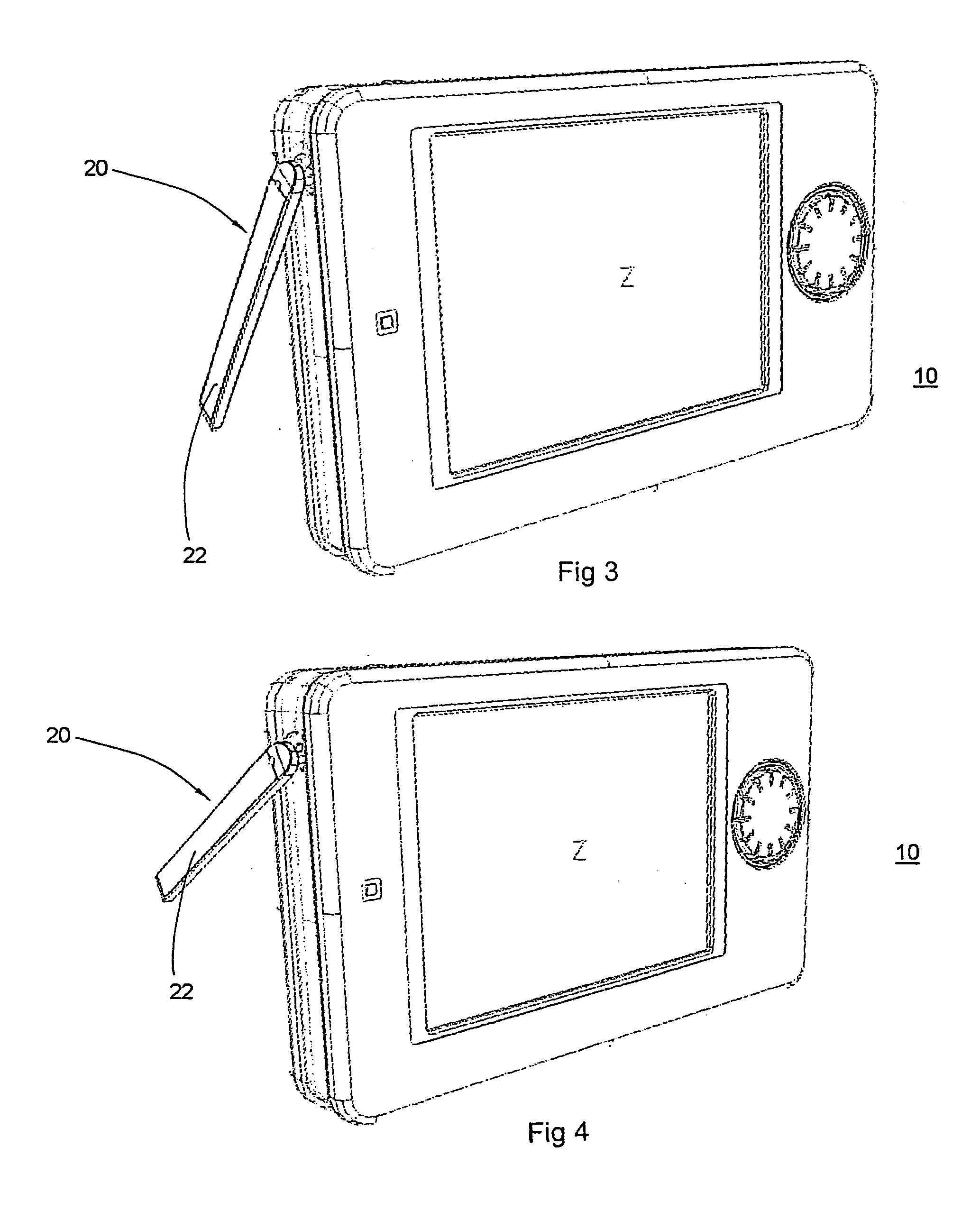 Auto-eject foot stand assembly with multi-viewing angles