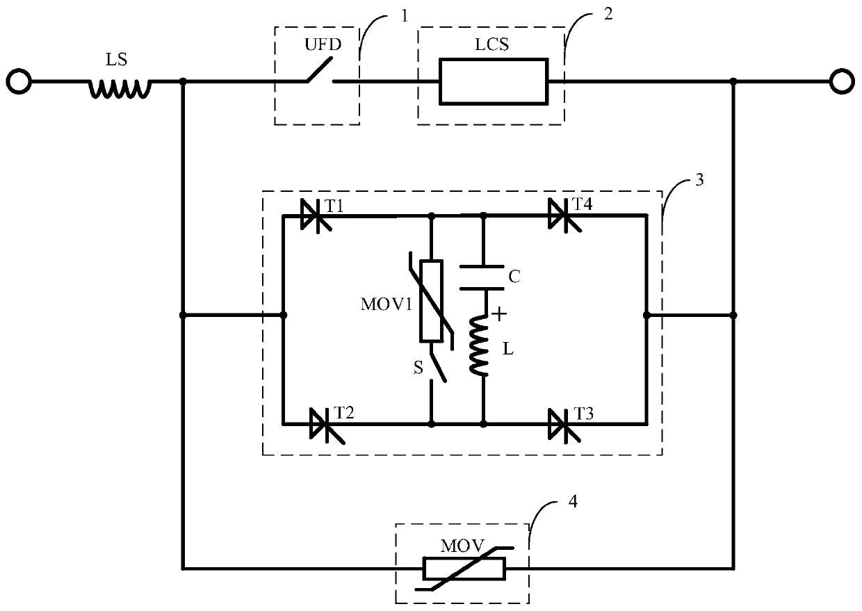 Hybrid direct-current circuit breaker based on capacitor commutation