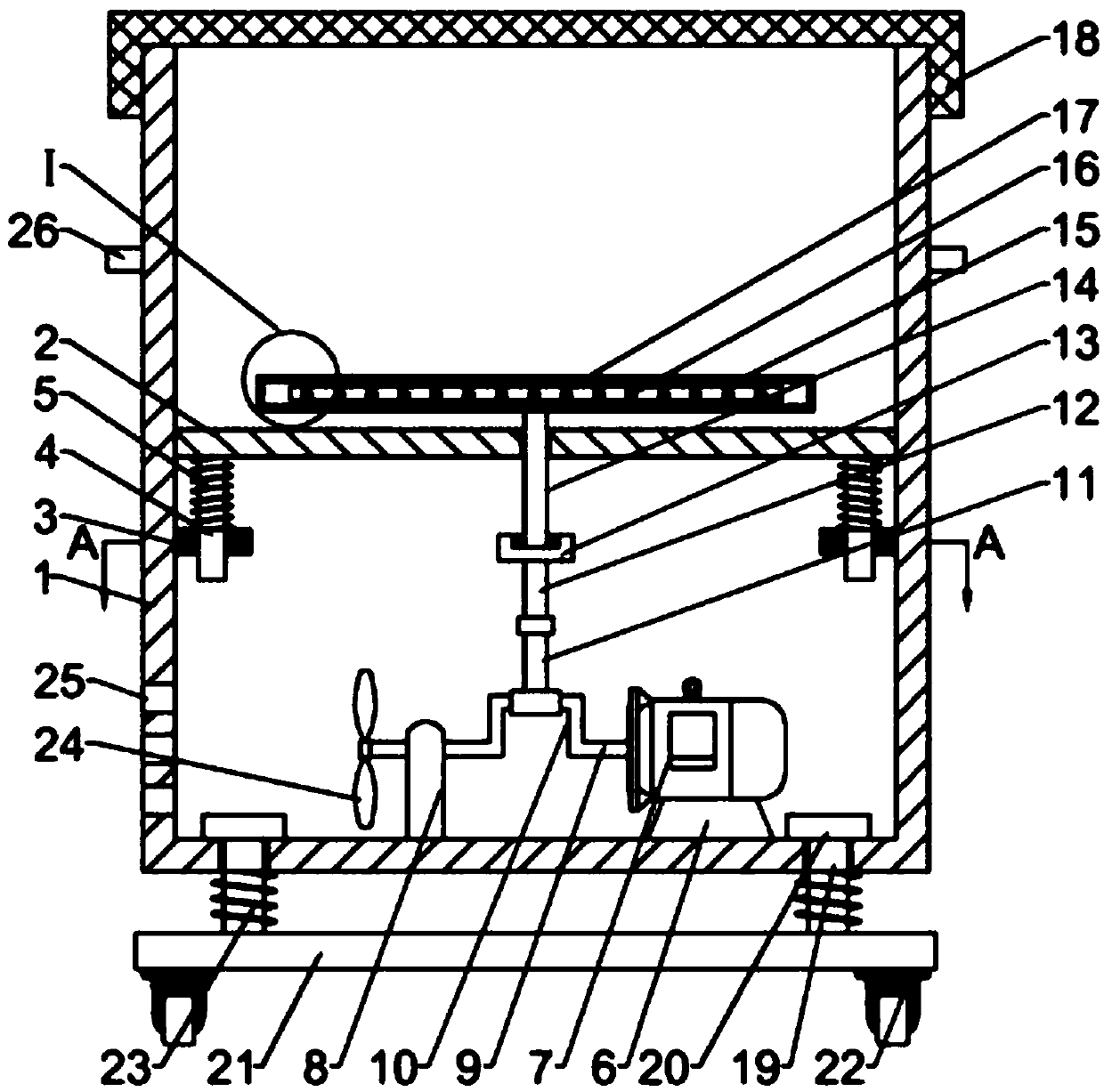 Rotary type mixed drying device for drying granular materials