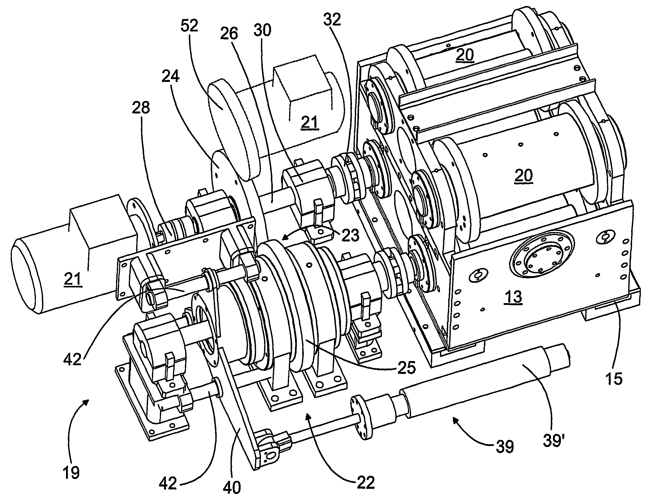 Equipment for moving the roll of a paper machine