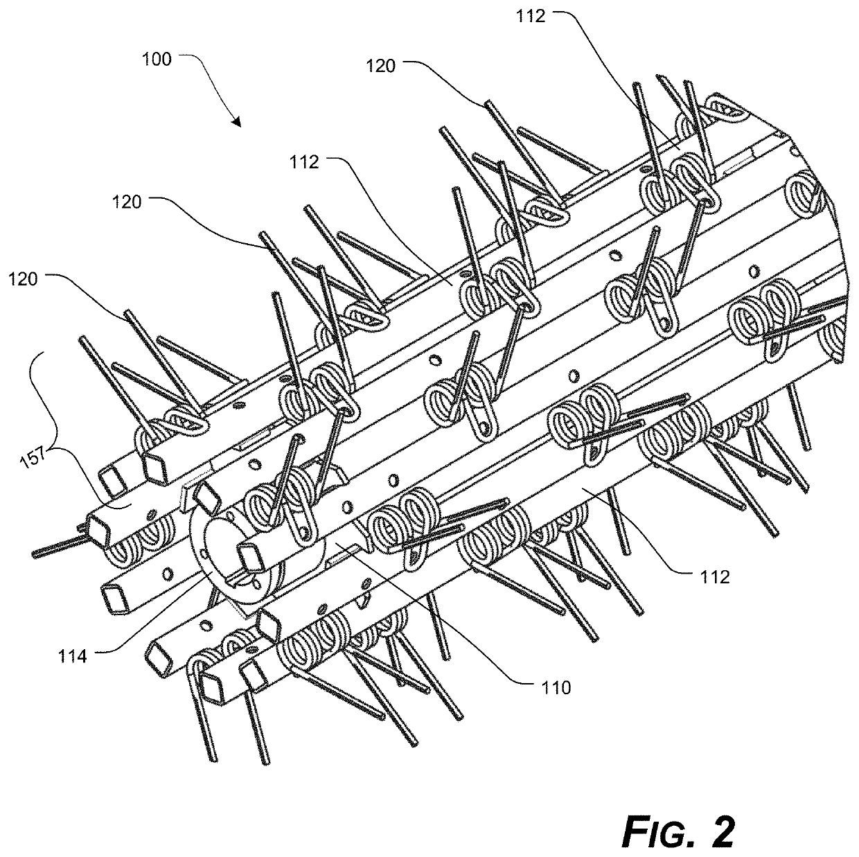 Threshing/Separating Device Having Tined Accelerator and/or Axial Rotor System