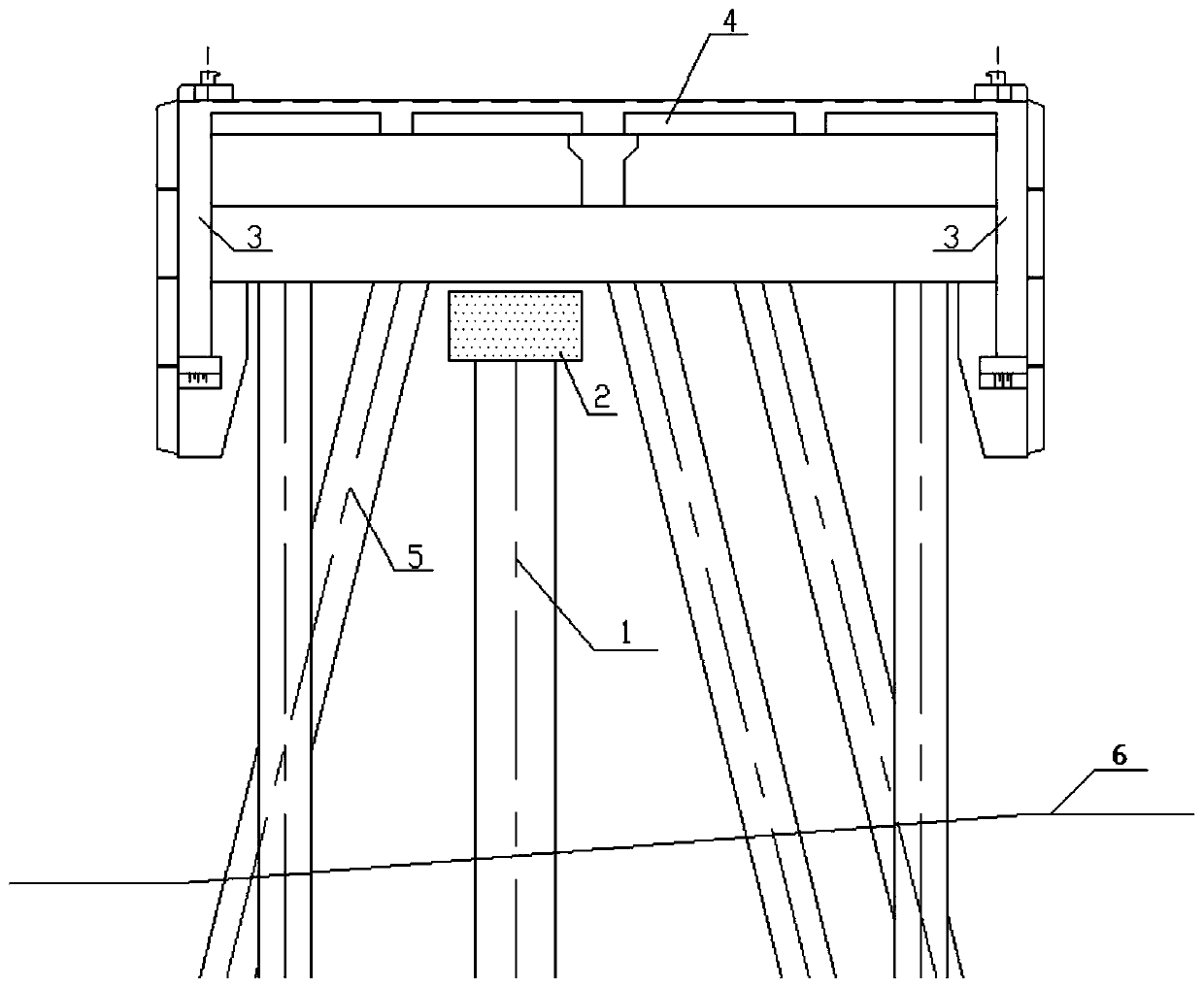 Separated-type high-pile wharf wave dissipating structure and construction method thereof