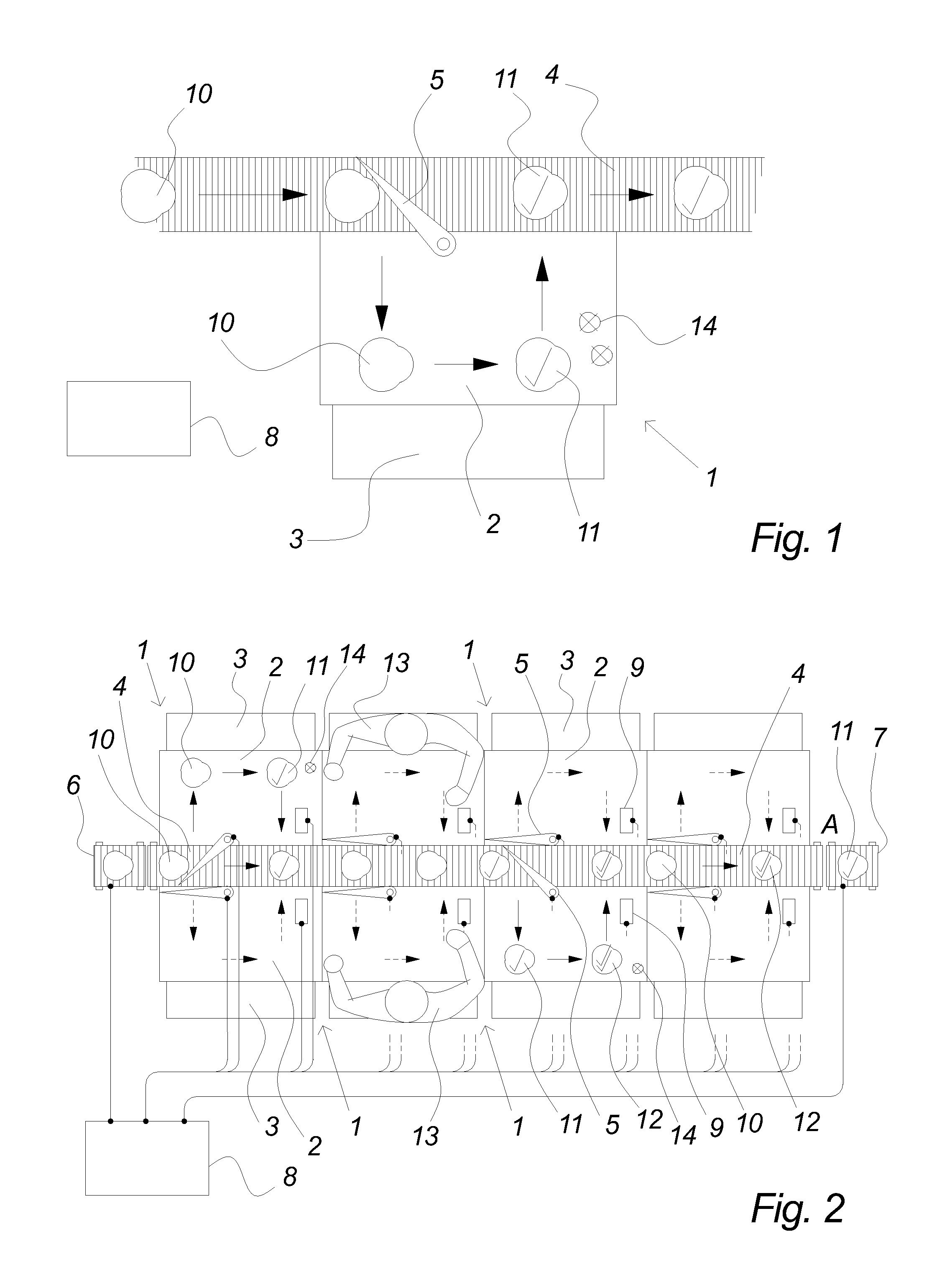 Method for processing items such as pieces of meat