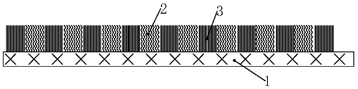 Production process of velvet containing spiral pile