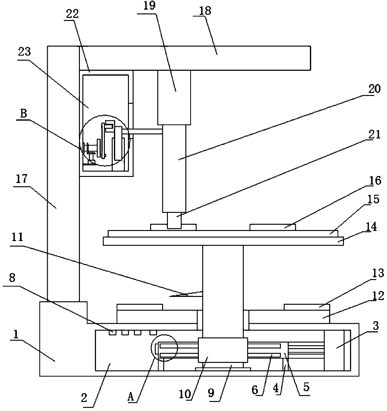 Automobile inspection tool rotating device