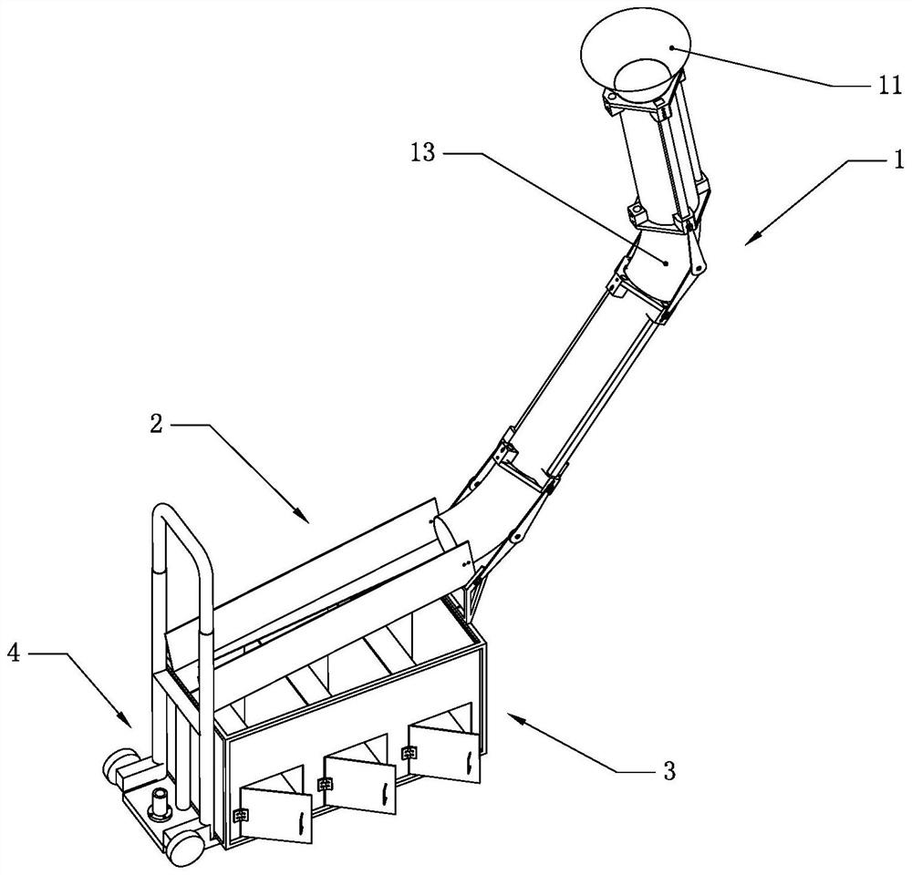 A portable outdoor fruit automatic sorting device