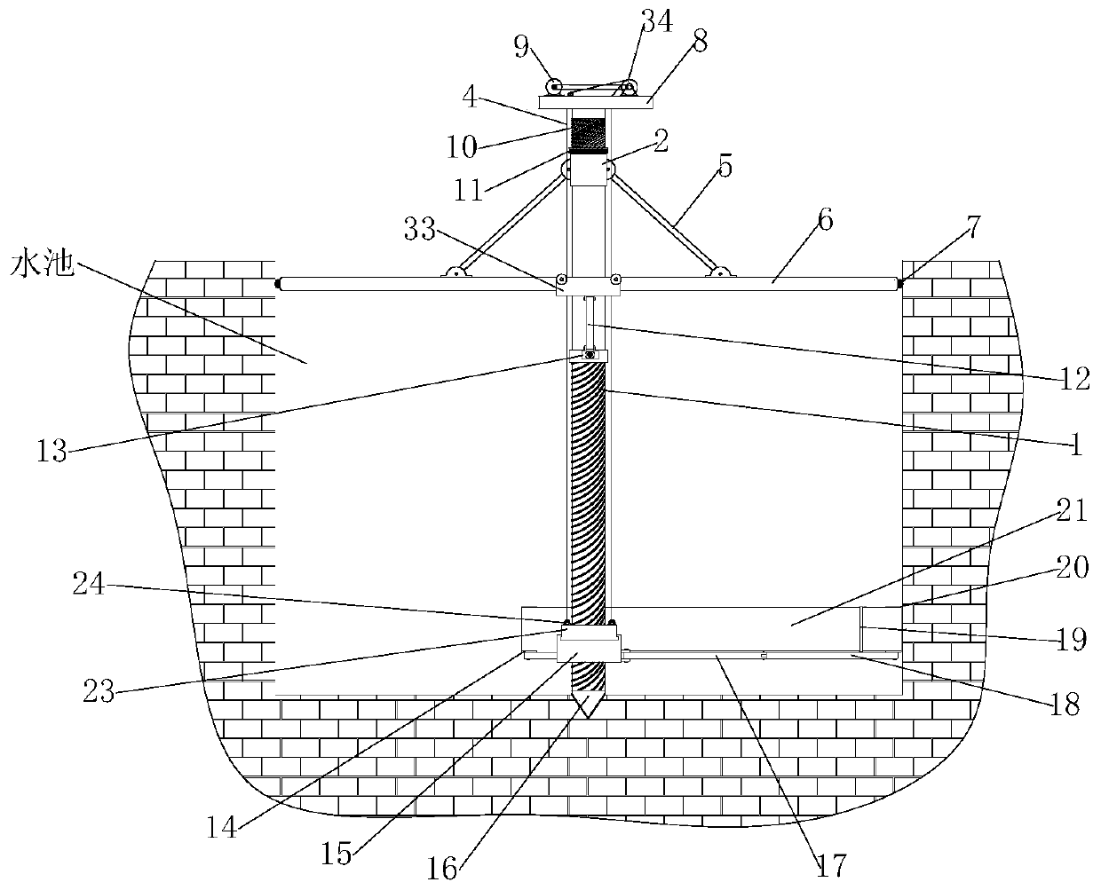 House construction pool construction water leakage prevention construction method