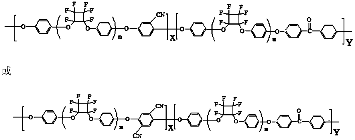 A kind of polyaryl ether ketone containing nitrile group and perfluorocyclobutyl aryl ether structure and its synthesis method