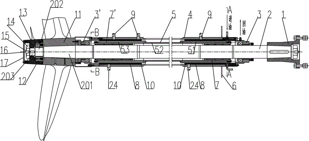 Stern shaft tail tube device for ship and method for mounting stern shaft tail tube device