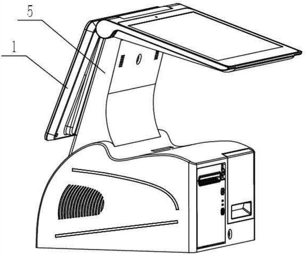 Connection structure of secondary screen of double-screen intelligent terminal