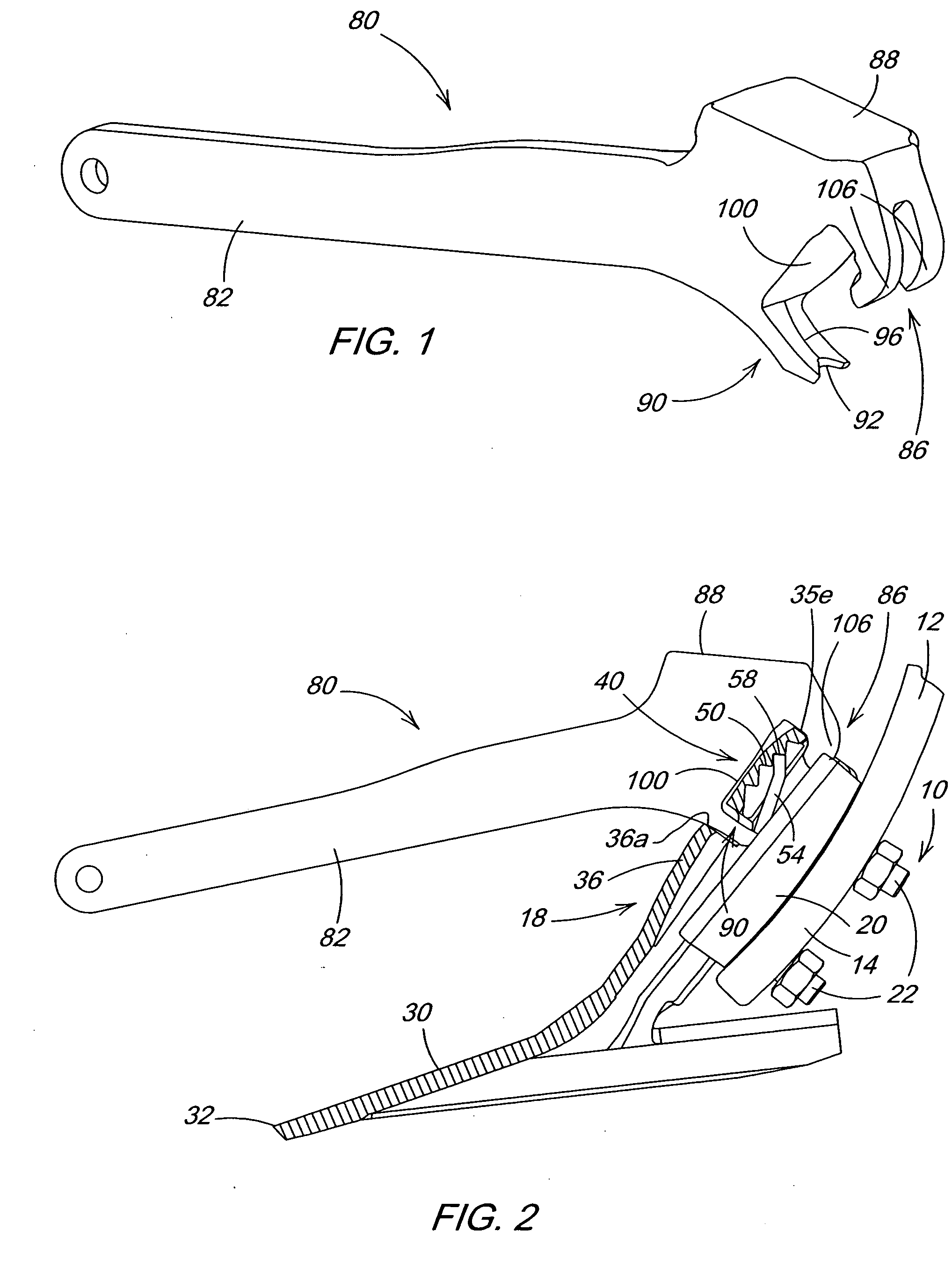 Tool for a knock-on sweep structure