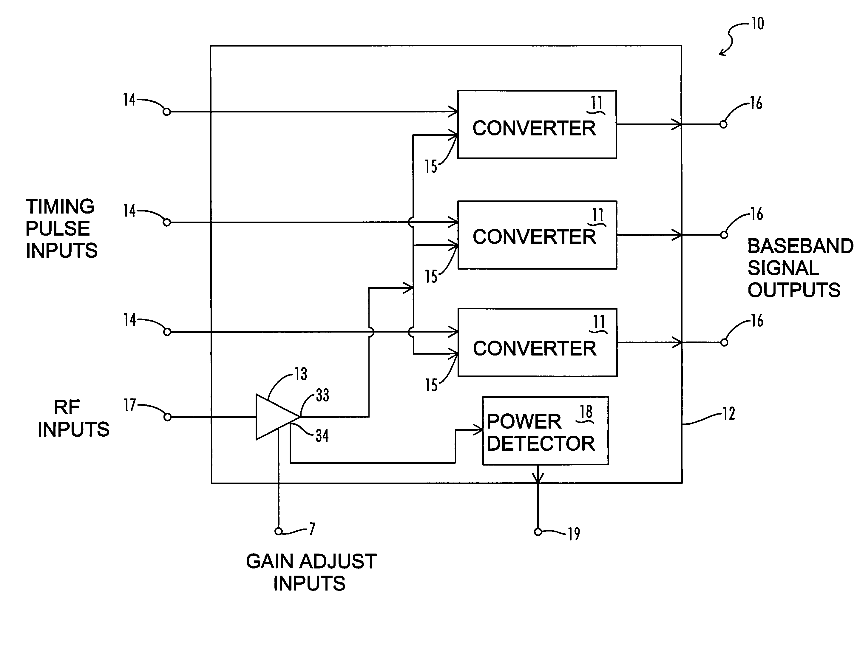 Baseband signal converter for a wideband impulse radio receiver