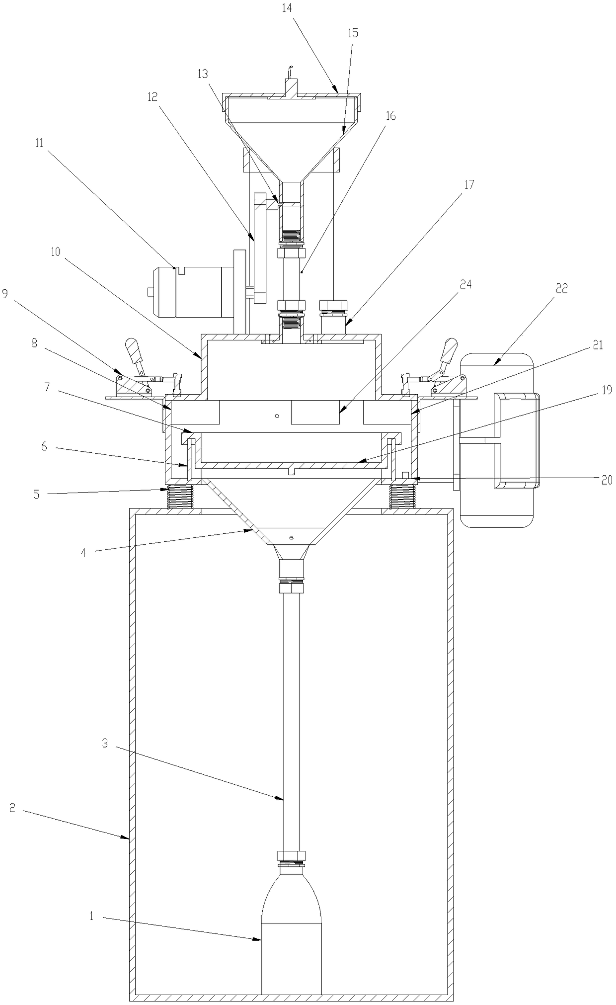 Airtight powder screening system and method for metal 3D printer