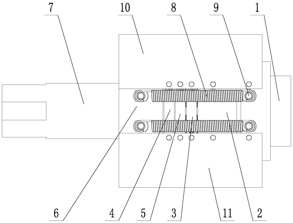 A spherical pressure head and double-layer roller-type compression force transmission mechanism