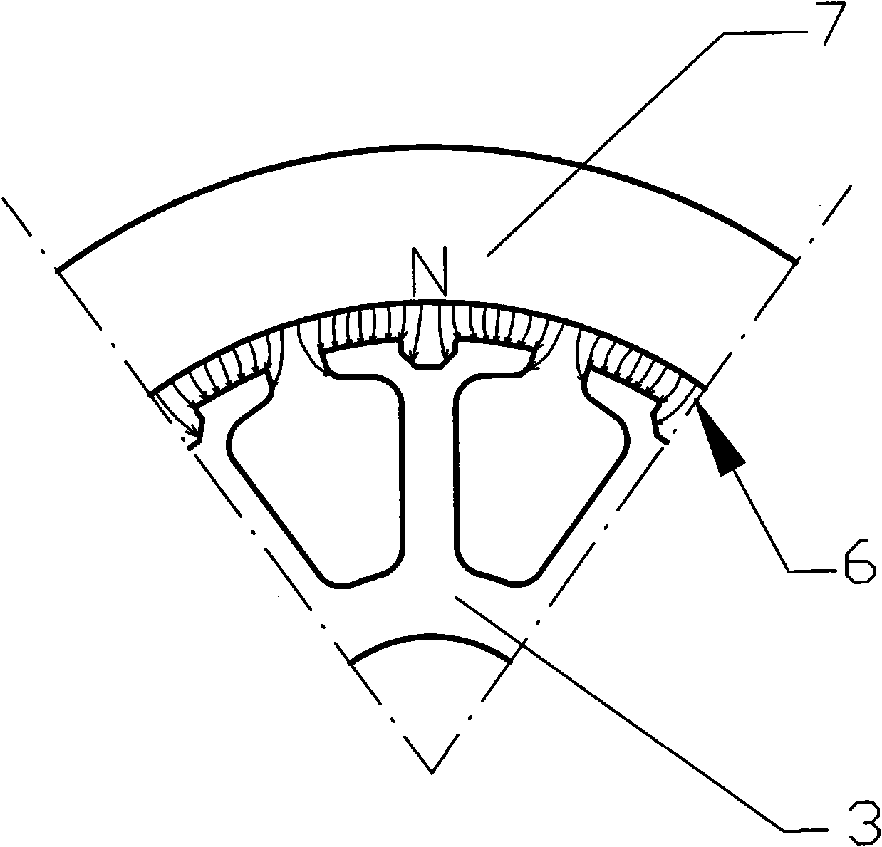 Armature core for rotating motor